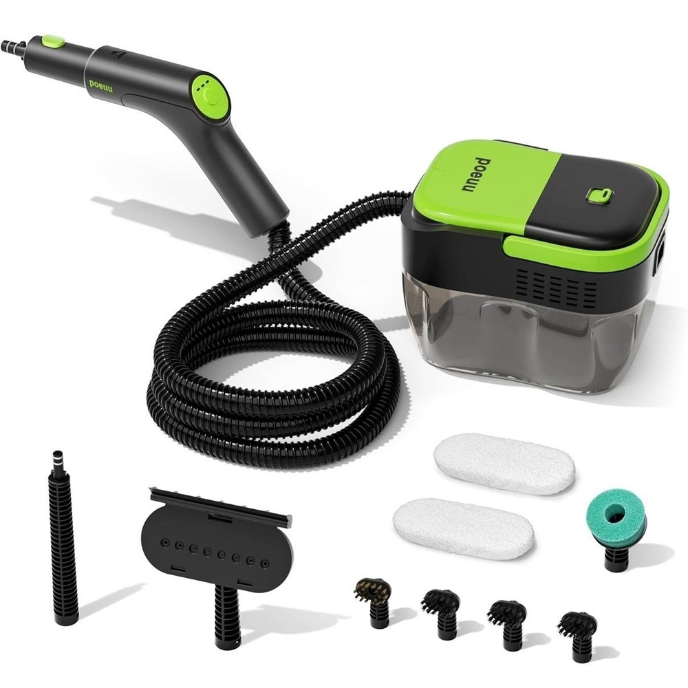 POEUU Portable Steam‎ Cleaner Canister 1600ml Water Tank Home Green Open Box